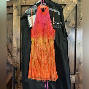 Ashley Lauren Sunset Sequin Dress